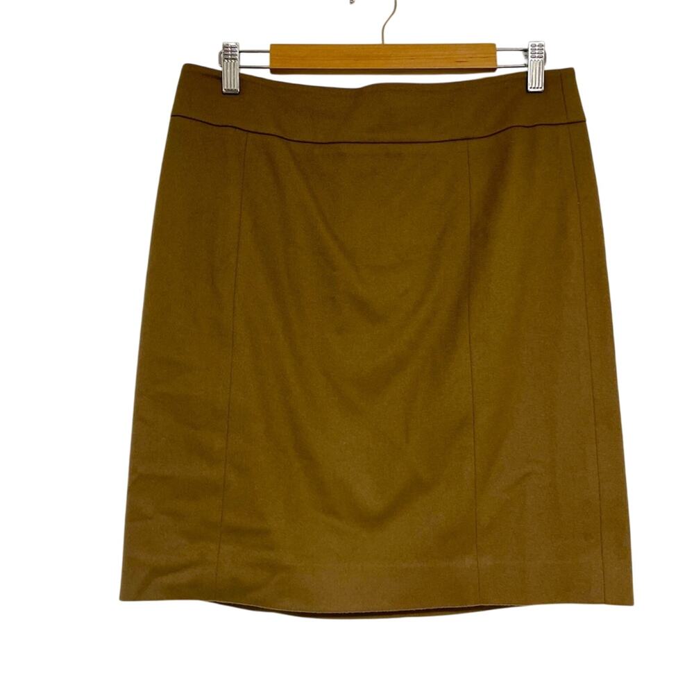 Ann Taylor Brown Wool Blend A Line Mini Skirt Dark Academia Womens 8 Preppy